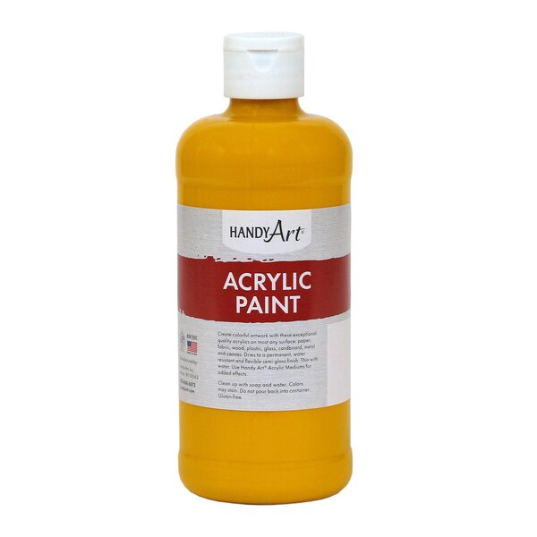 Acrylic Paint 16 oz, Deep Yellow, PK3